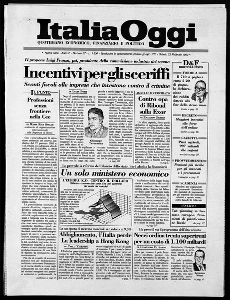 Italia oggi : quotidiano di economia finanza e politica